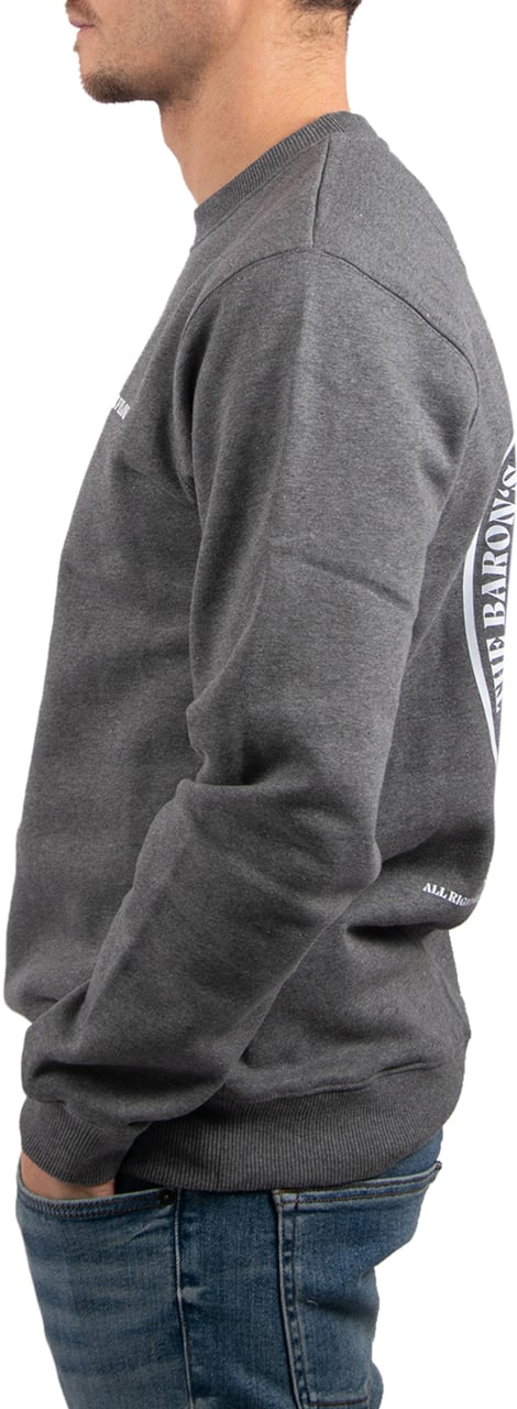 Baron Filou Baron Filou Cli The Jetset Traveler Oval Backprint Sweater Grijs