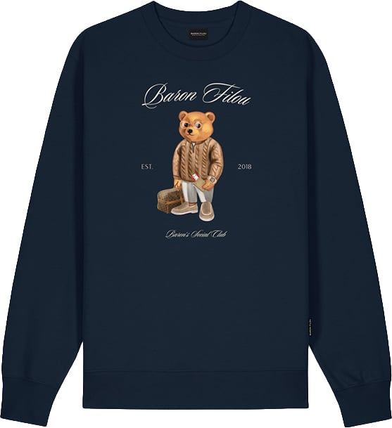 Baron Filou Baron Filou Cxlvi The First Class Flyer Pullover Baron's Social Club Sweater Blauw