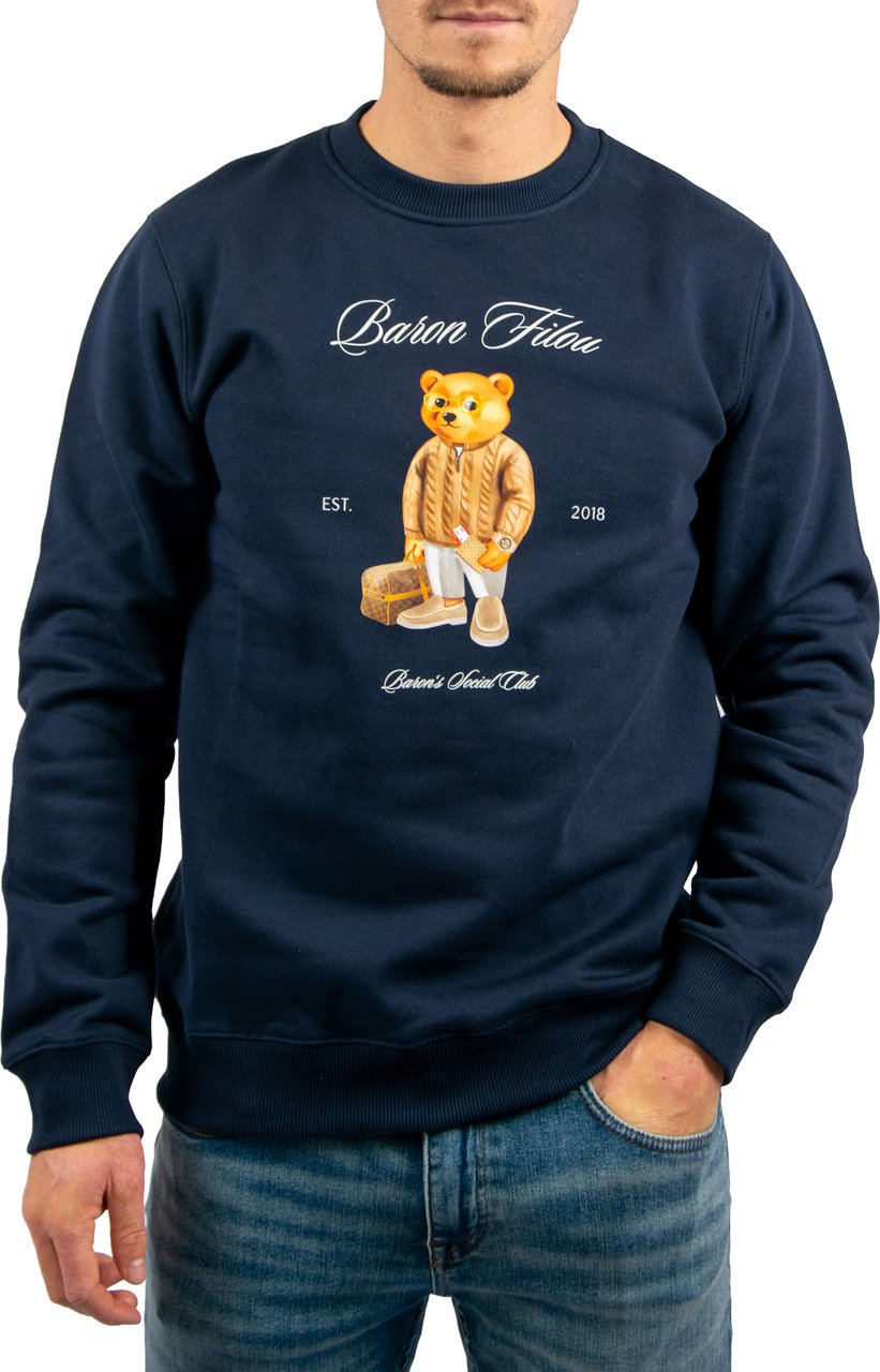 Baron Filou Baron Filou Cxlvi The First Class Flyer Pullover Baron's Social Club Sweater Blauw