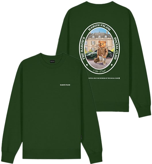 Baron Filou Baron Filou Cxlvi The First Class Flyer Backprint Sweater Groen