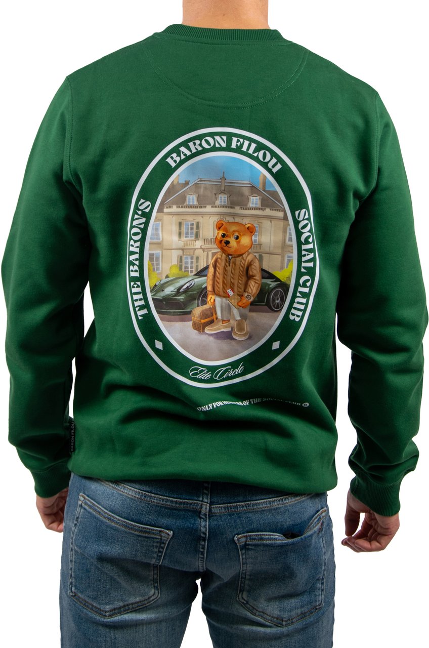Baron Filou Baron Filou Cxlvi The First Class Flyer Backprint Sweater Groen