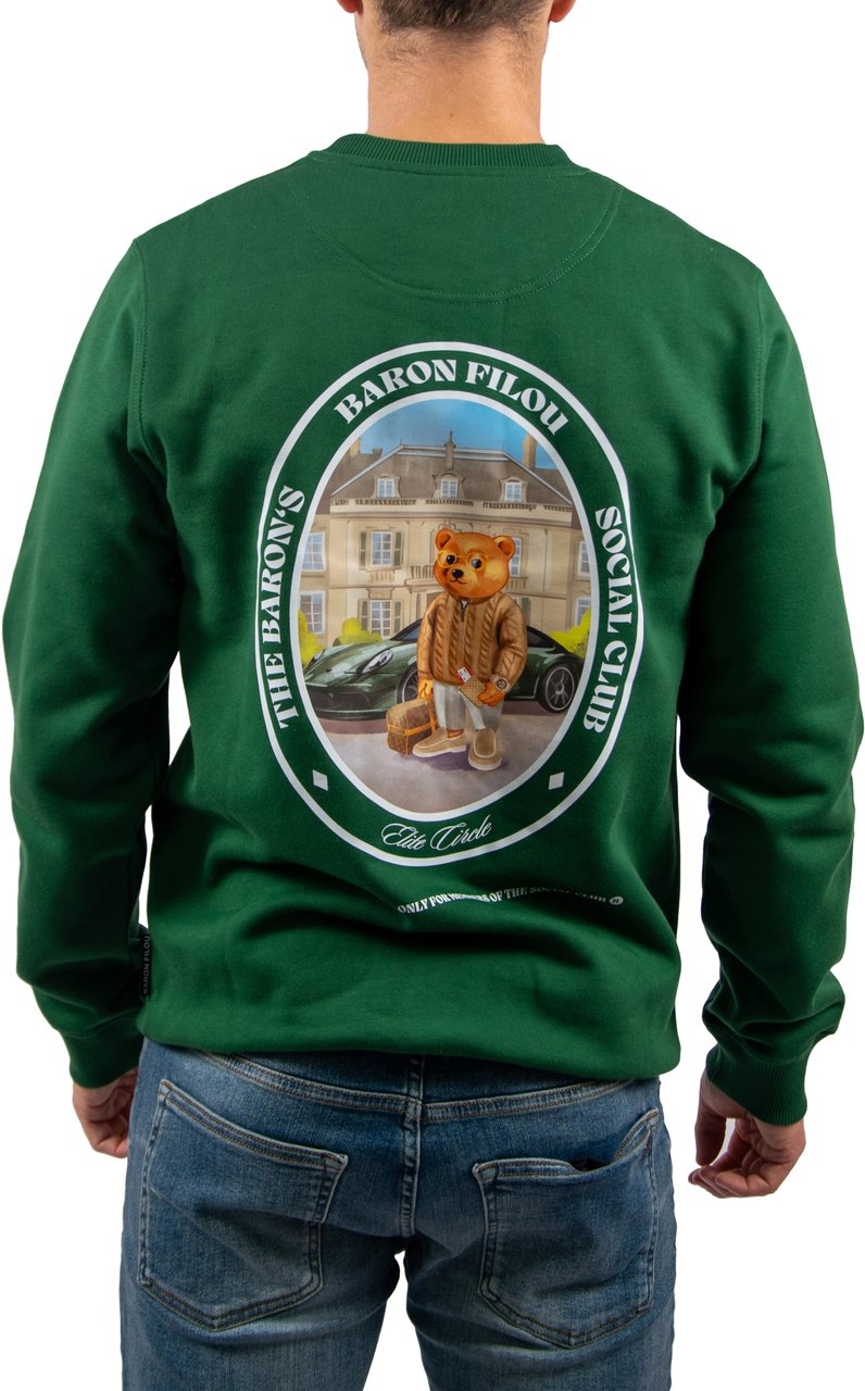 Baron Filou Baron Filou Cxlvi The First Class Flyer Backprint Sweater Groen