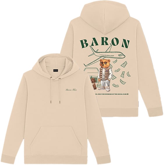 Baron Filou Baron Filou Cxlvi The First Class Flyer Backprint Hoodie Beige
