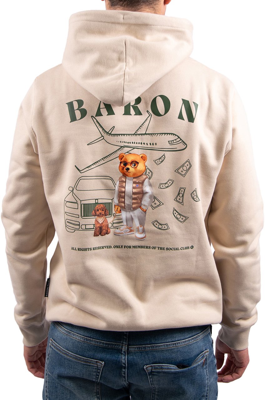 Baron Filou Baron Filou Cxlvi The First Class Flyer Backprint Hoodie Beige