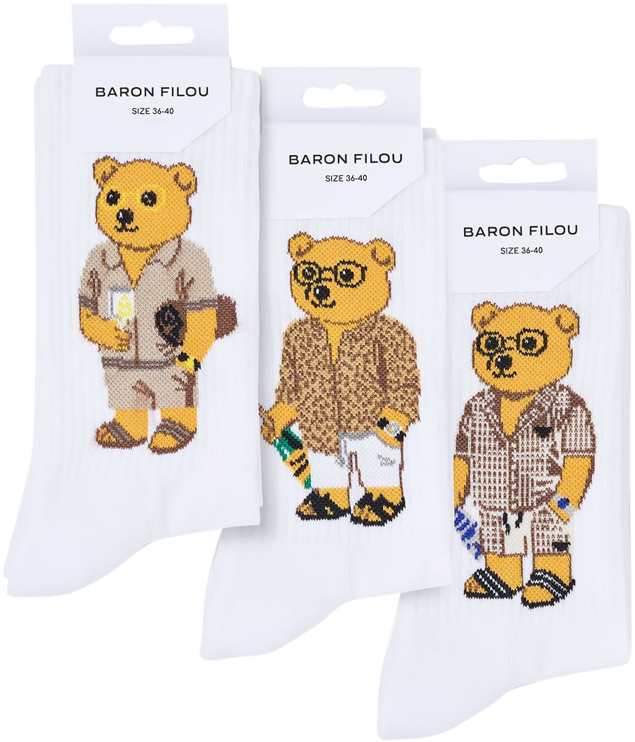 Baron Filou 3-Pack Baron Filou Jacquard Socks, Filou CXIII., Filou CXVIII., Filou CXV. Wit