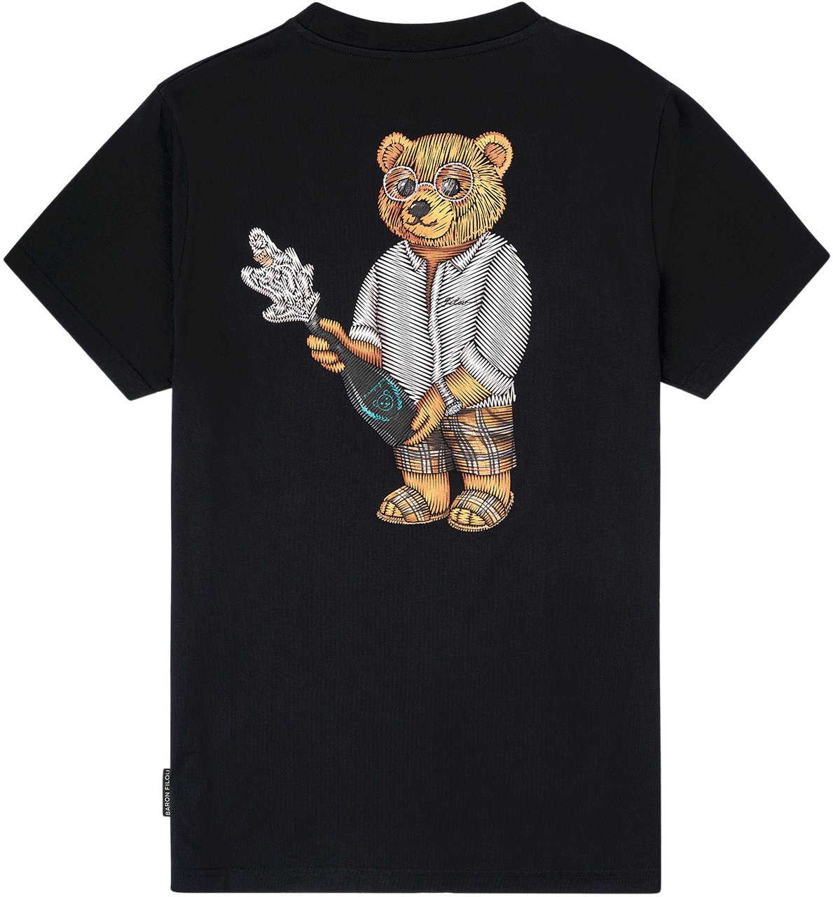 Baron Filou Backprint T-Shirt with Box Design, Filou CXIV. Zwart