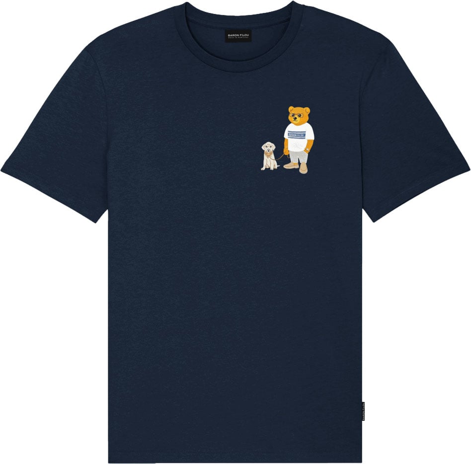 Baron Filou Chest Embroidered T-Shirt Filou CLXVIII. Blauw