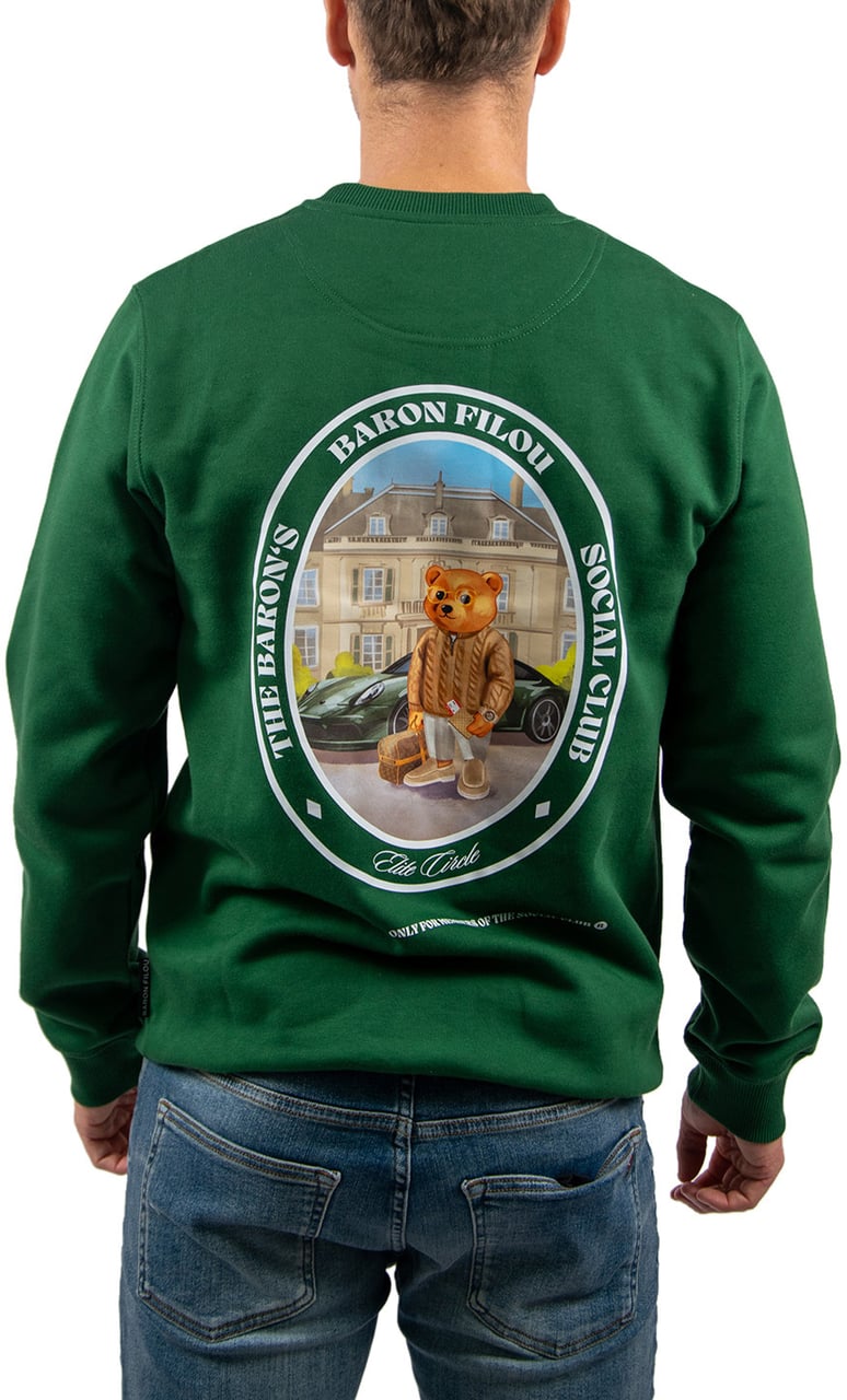 Baron Filou Cxlvi The First Class Flyer Backprint Sweater Groen