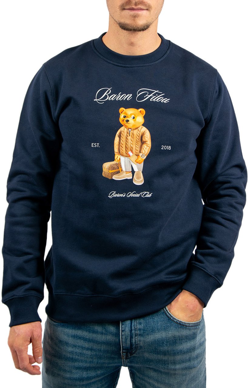 Baron Filou Cxlvi The First Class Flyer Pullover Baron's Social Club Sweater Blauw