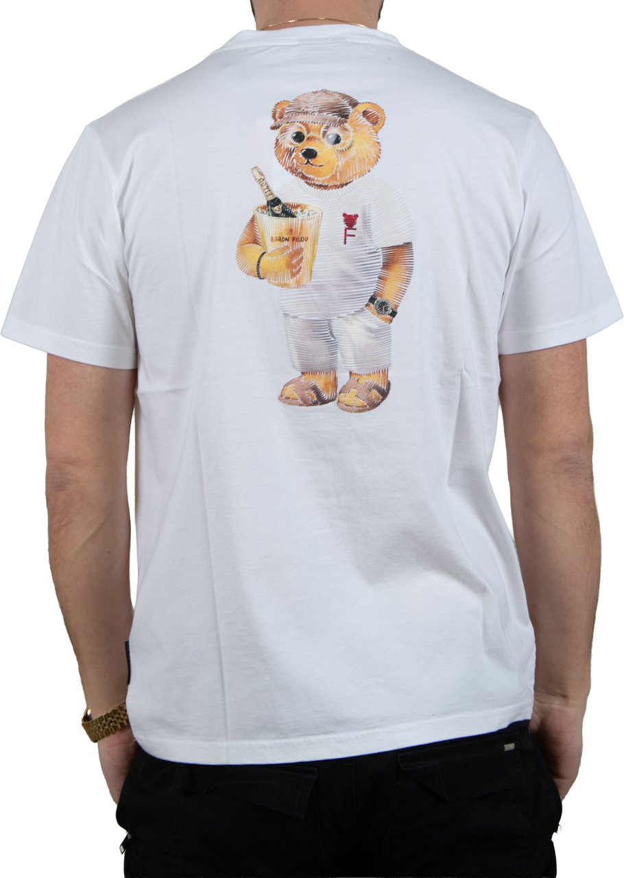 Baron Filou Backprint T-Shirt With Box Design The Beach Club King Wit
