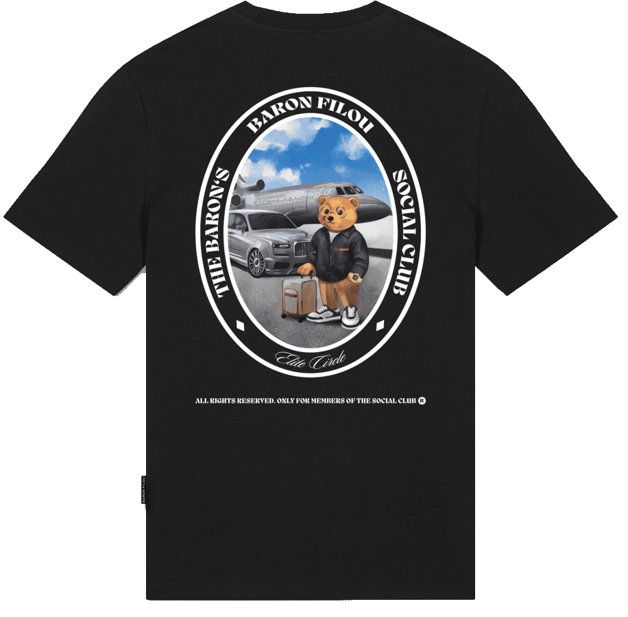 Baron Filou T-Shirt Oval Backprint Filou CLI. Zwart
