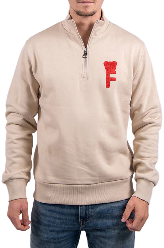 Baron Filou Baron Filou Chenille F Half-Zip Beige