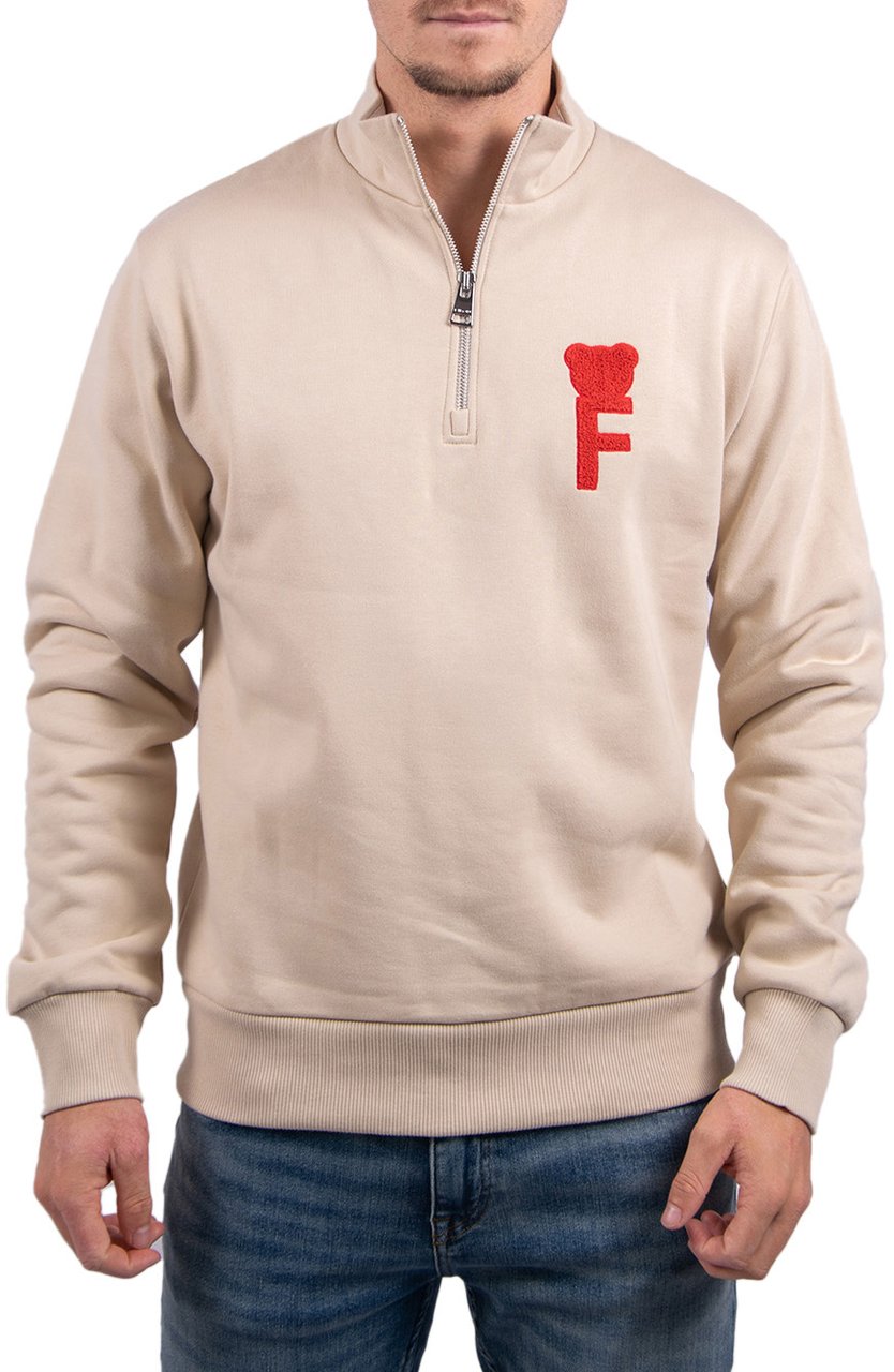 Baron Filou Chenille F Half-Zip Beige