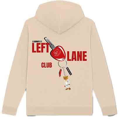 Baron Filou Left Lane Club Backprint Hoodie Beige