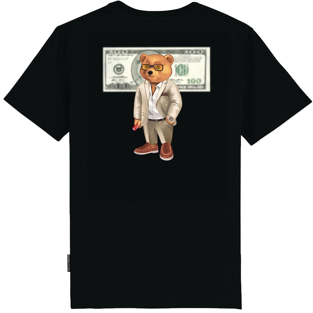Baron Filou Organic Backprint T-Shirt, Filou XCII., Dollar Zwart