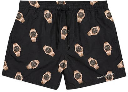 Baron Filou Baron Filou Swim Shorts Allover Watches Zwart