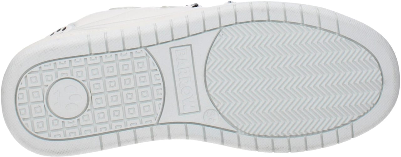 Barrow White Leather Low Top Sneakers Wit