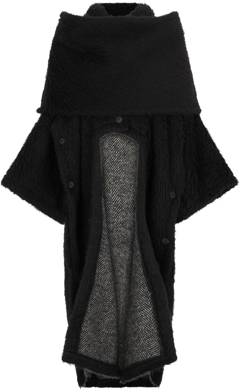 Batakovic Coat in wool and alpaca Zwart