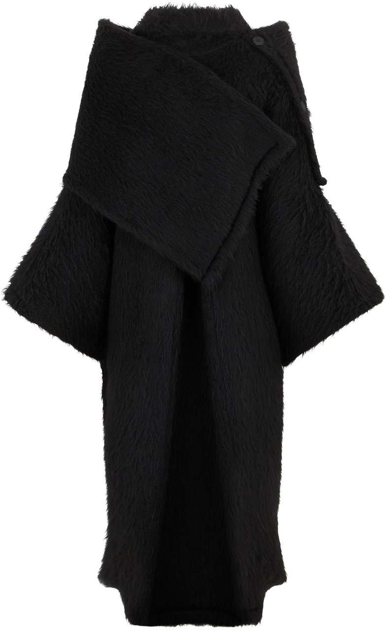 Batakovic Coat in wool and alpaca Zwart