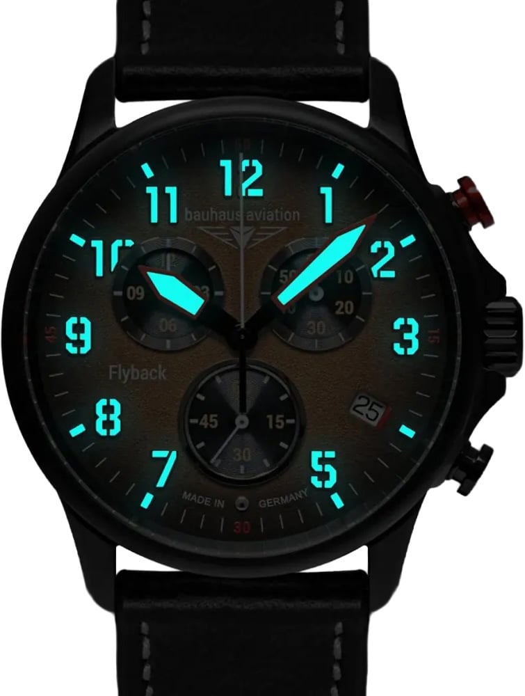 Bauhaus 2888-5 Aviation Blackwing chronograaf horloge Bruin