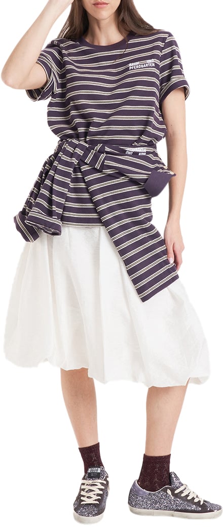 Baum Und Pferdgarten Striped polo shirt 'Jeanne' Paars