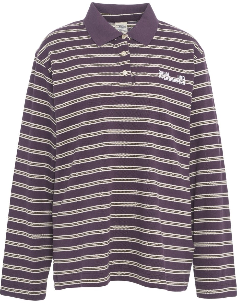 Baum Und Pferdgarten Striped polo shirt 'Jeanne' Paars
