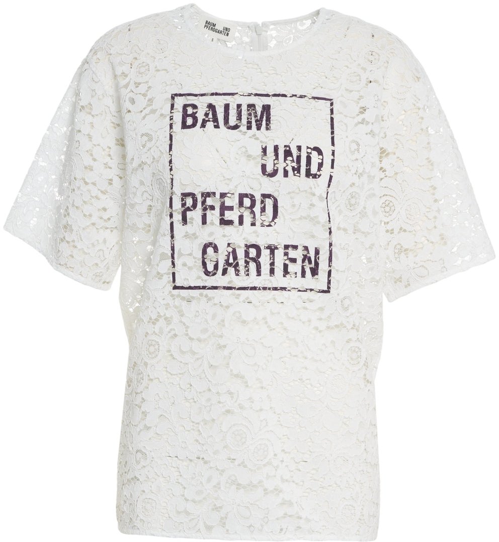 Baum Und Pferdgarten Lace t-shirt 'Mandie' Wit