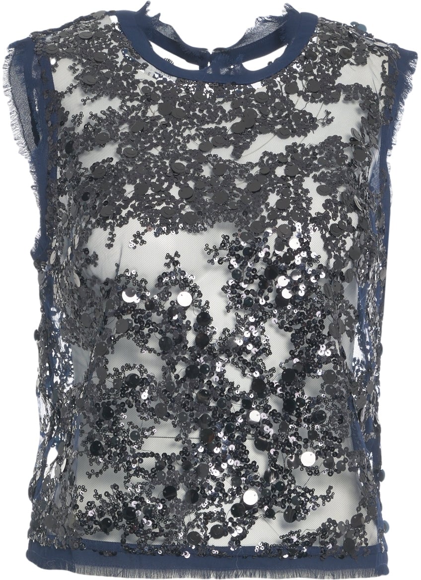 Baum Und Pferdgarten Top with sequins 'Manira' Blauw