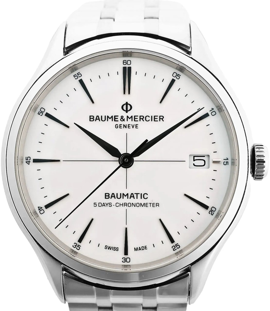 Baume & Mercier Baume & Mercier Clifton Vomatic M0A10505 6197815 SS AT Watch with White Dial Divers