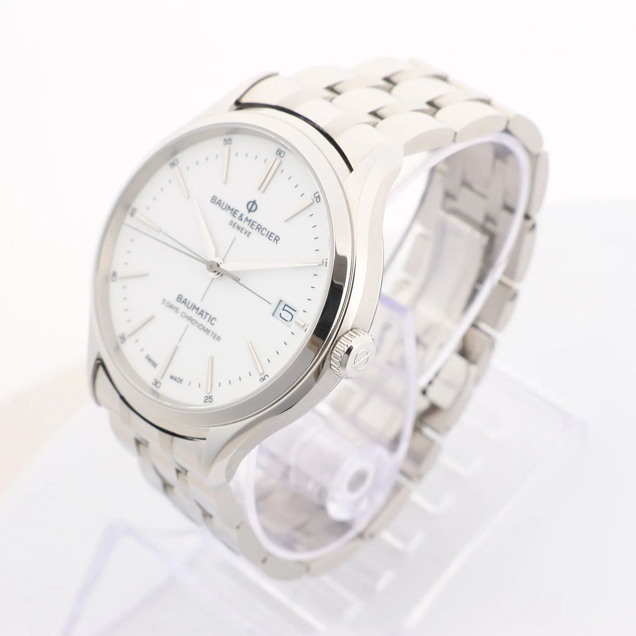 Baume & Mercier Baume & Mercier Clifton Vomatic M0A10505 6197815 SS AT Watch with White Dial Divers