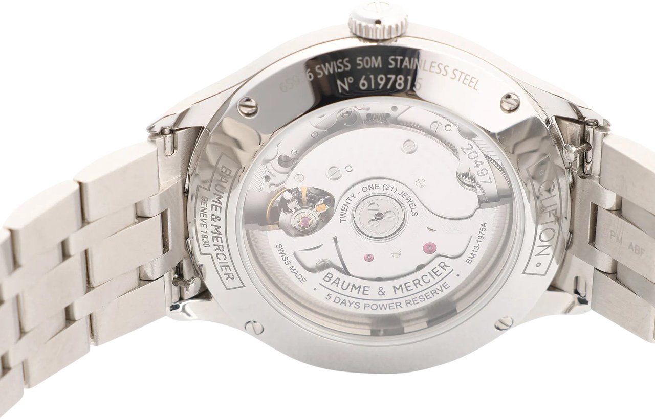 Baume & Mercier Baume & Mercier Clifton Vomatic M0A10505 6197815 SS AT Watch with White Dial Divers