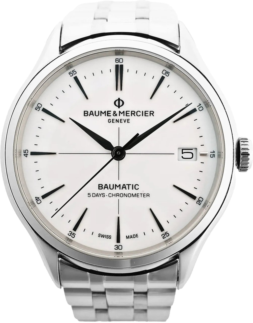 Baume & Mercier Baume & Mercier Clifton Vomatic M0A10505 6197815 SS AT Watch with White Dial Divers