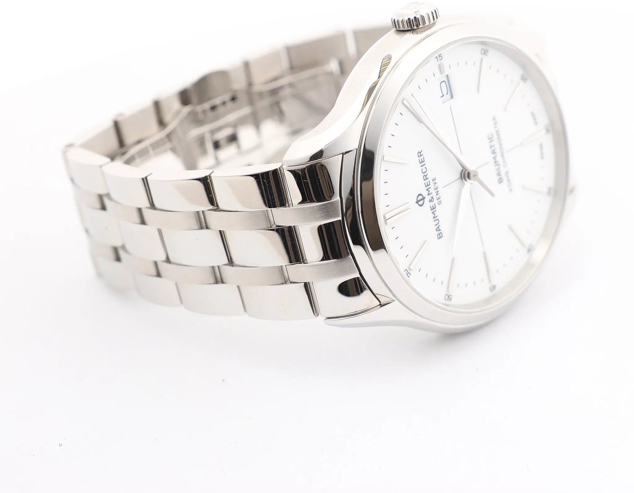 Baume & Mercier Clifton Vomatic M0A10505 6197815 SS AT Watch with White Dial Divers