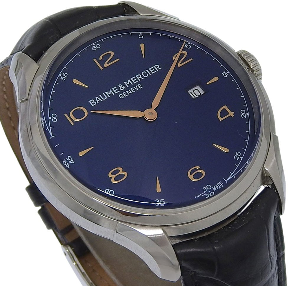 Baume & Mercier Clifton Stainless Steel and Leather 45 Divers