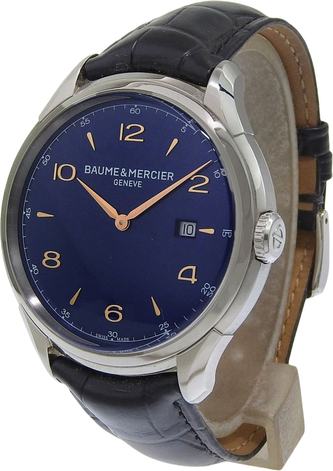 Baume & Mercier Clifton Stainless Steel and Leather 45 Divers