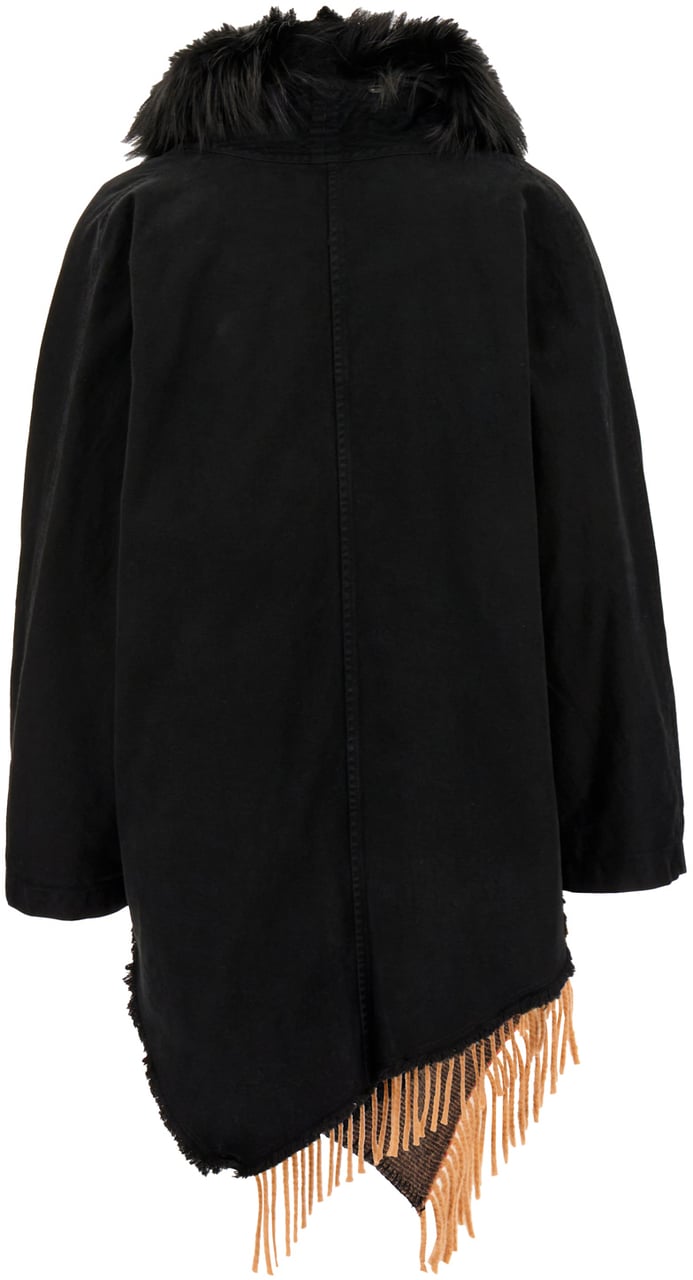 Bazar Deluxe Bazar Deluxe Black stretch cotton parka Zwart
