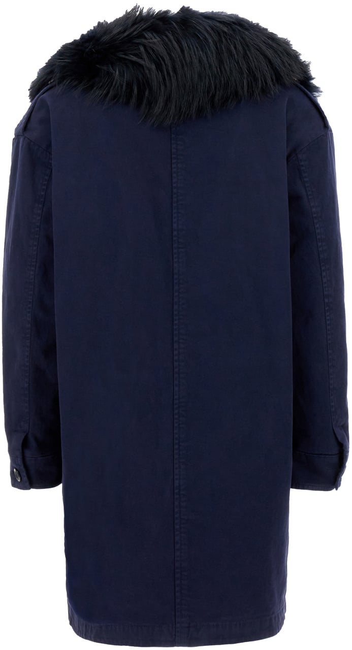 Bazar Deluxe Bazar Deluxe Midnight blue stretch cotton parka Zwart