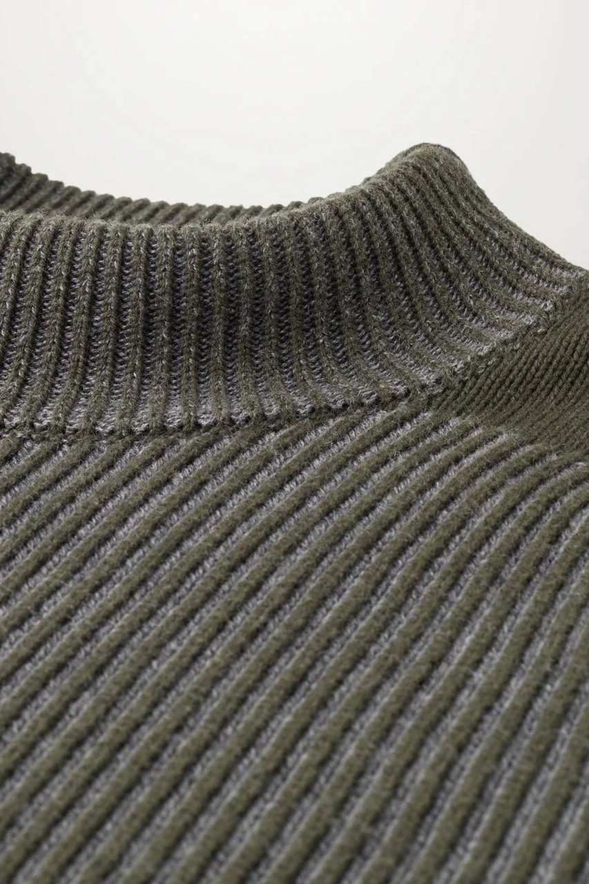Belstaff Stanley Wool-Cotton Turtleneck Sweater Grijs