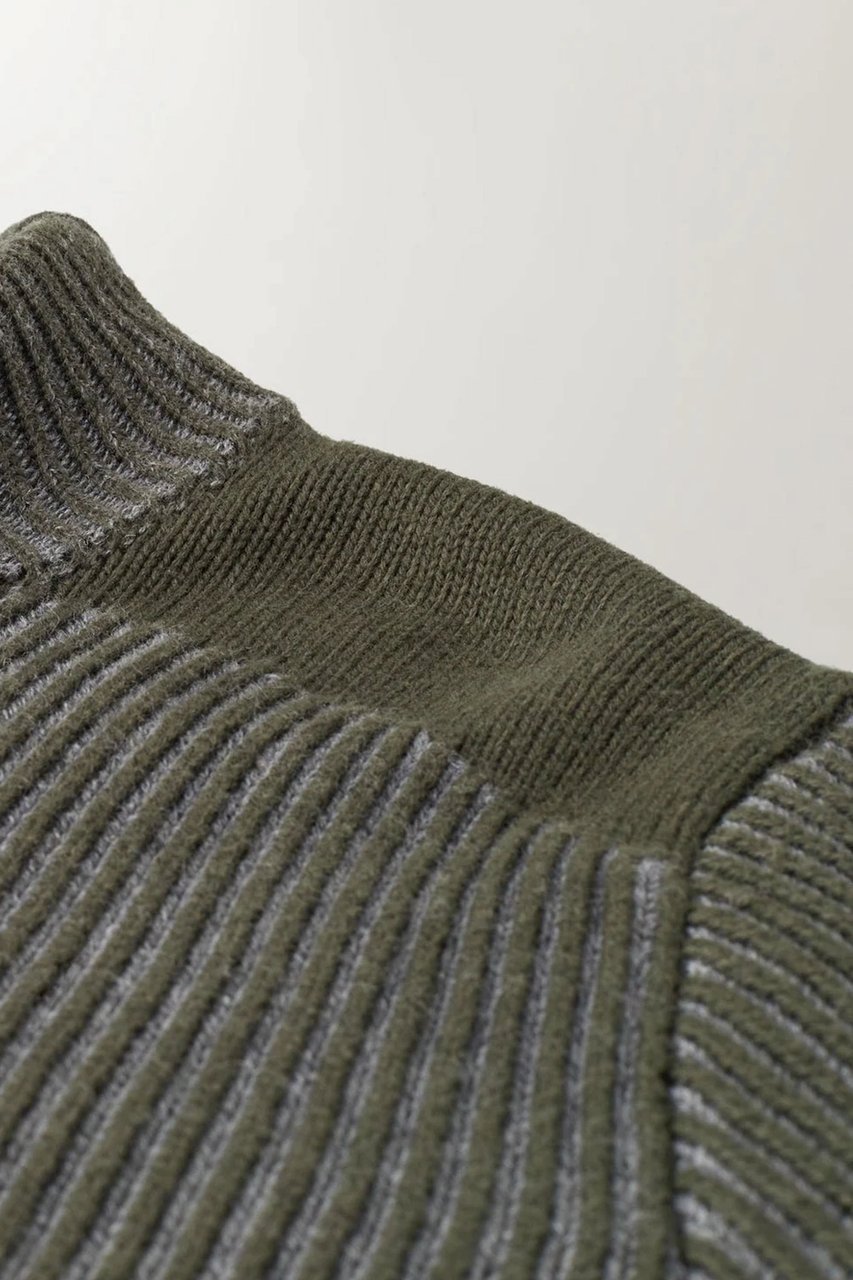 Belstaff Stanley Wool-Cotton Turtleneck Sweater Grijs
