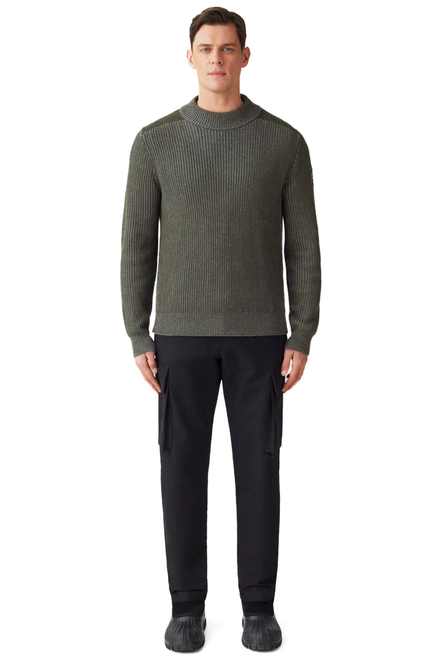 Belstaff Stanley Wool-Cotton Turtleneck Sweater Grijs
