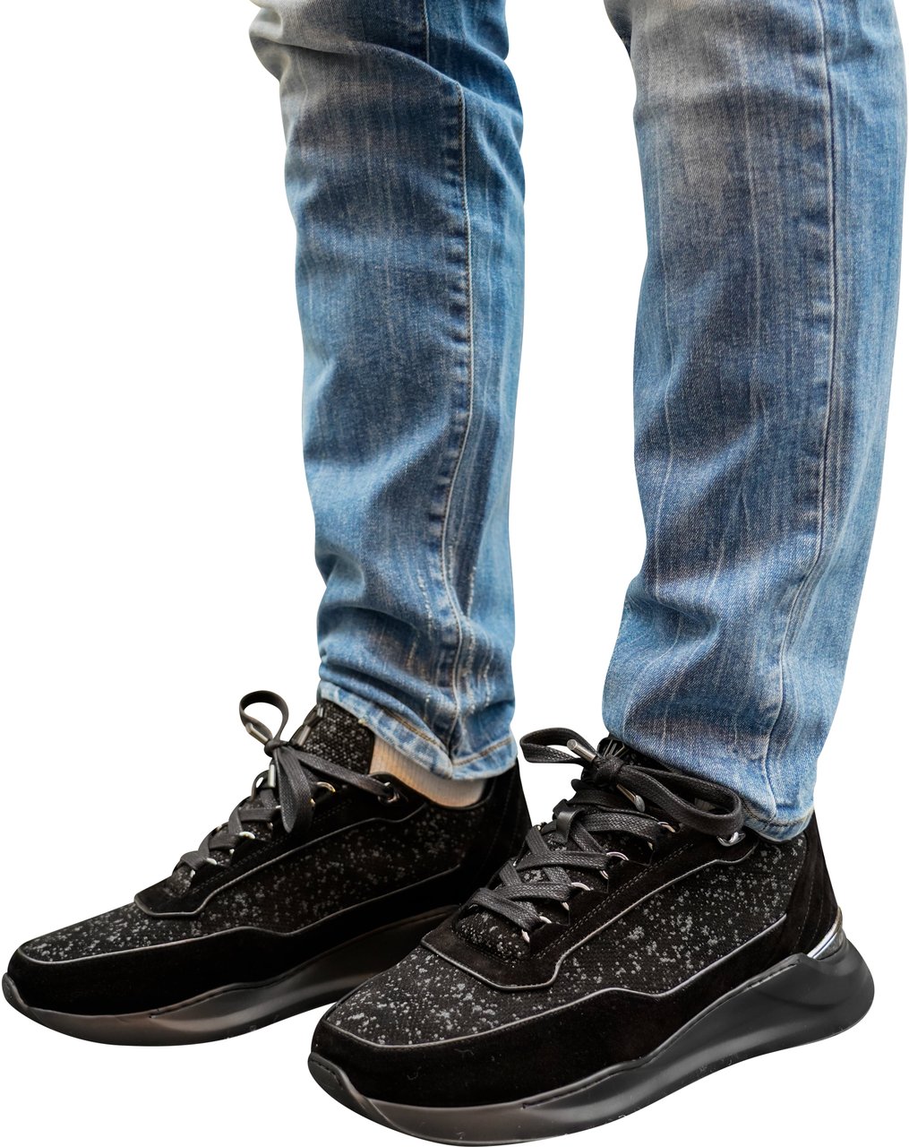 Benjamin Berner Hector Runner Galaxy Waxed Suede Sneaker Zwart