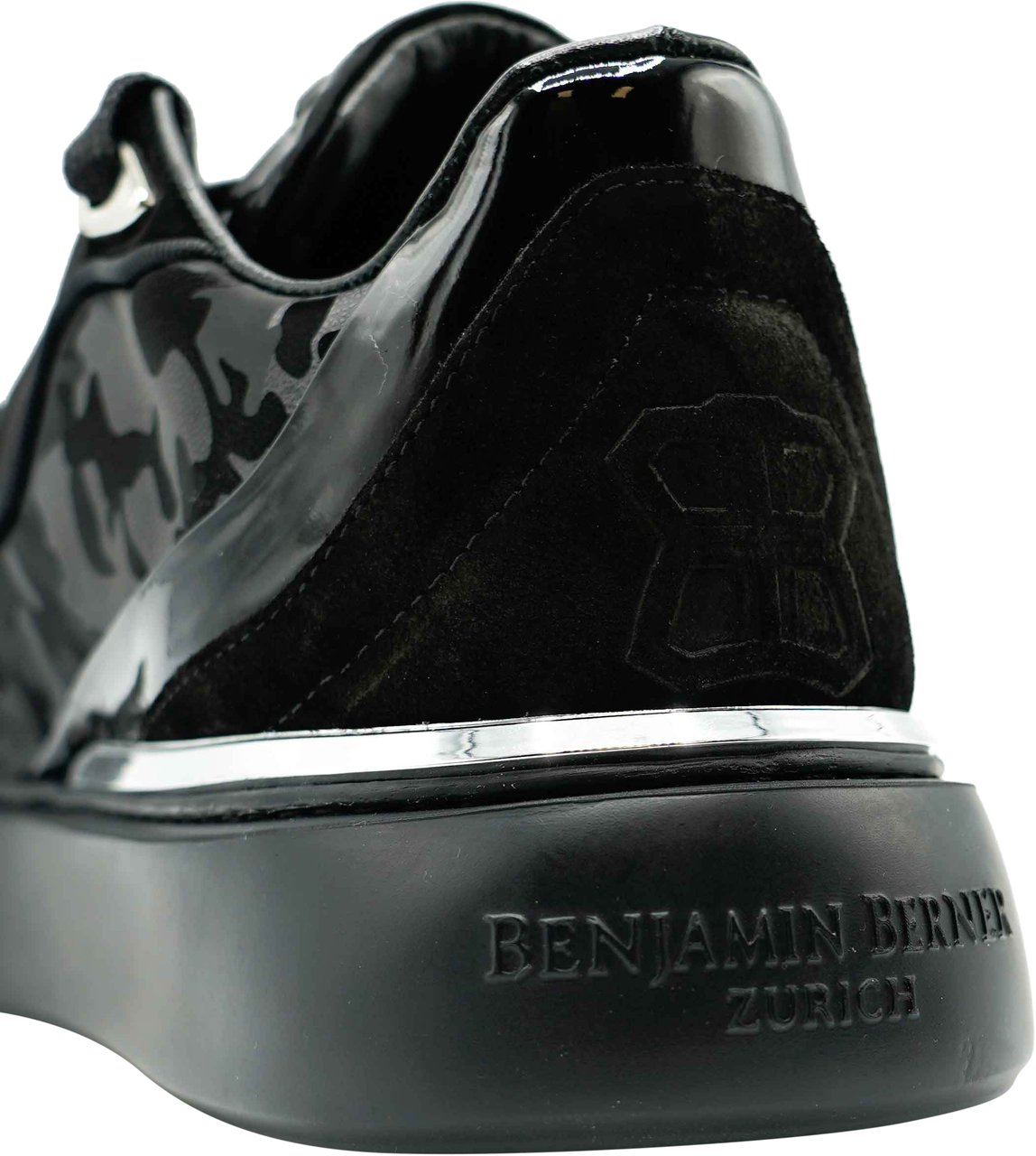 Benjamin Berner Reflective Camouflage Calfskin Sneaker Zwart