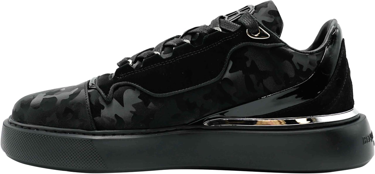 Benjamin Berner Reflective Camouflage Calfskin Sneaker Zwart