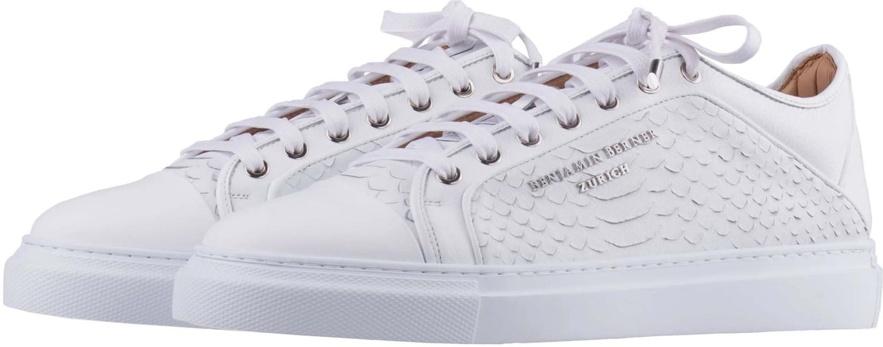 Benjamin Berner Benjamin Berner Python Cut Sneakers Wit Bnj22010444 Wit