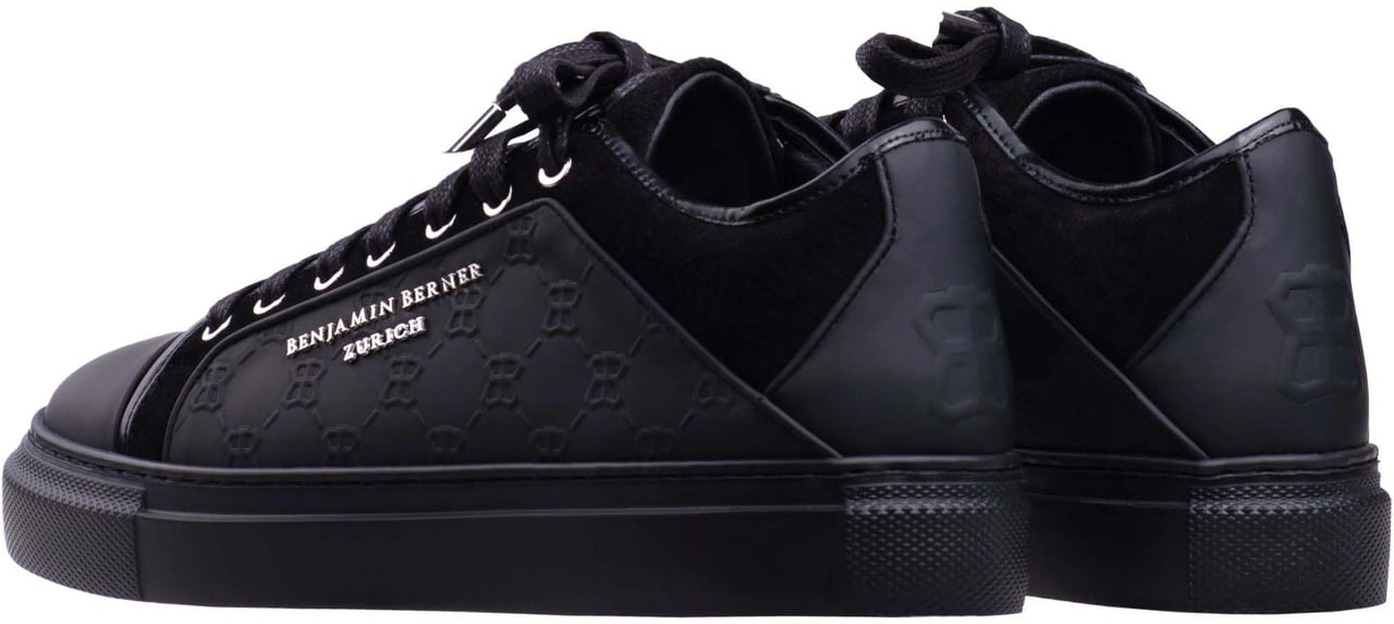 Benjamin Berner Benjamin Berner Logo Monogram Embossed Sneakers Zwart Bnj22090843 Zwart