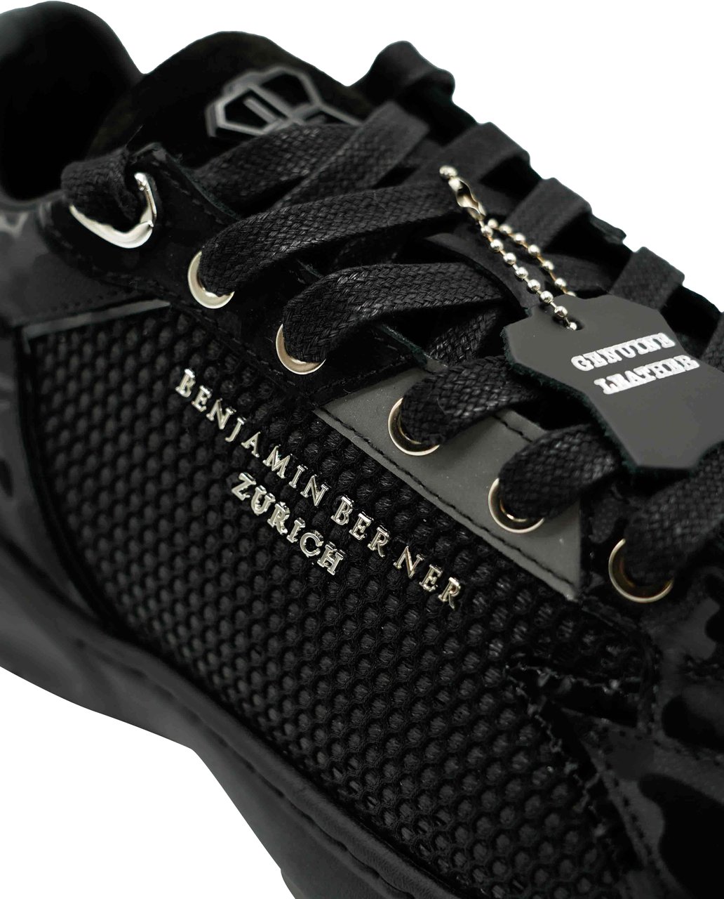 Benjamin Berner Black Reflective Camouflage Sneaker Zwart