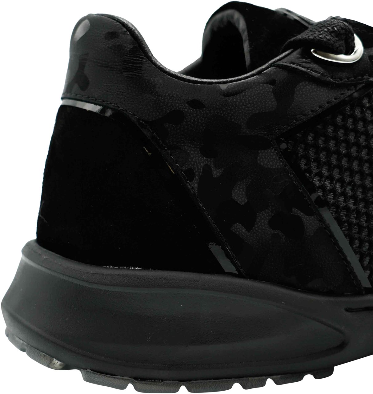 Benjamin Berner Black Reflective Camouflage Sneaker Zwart
