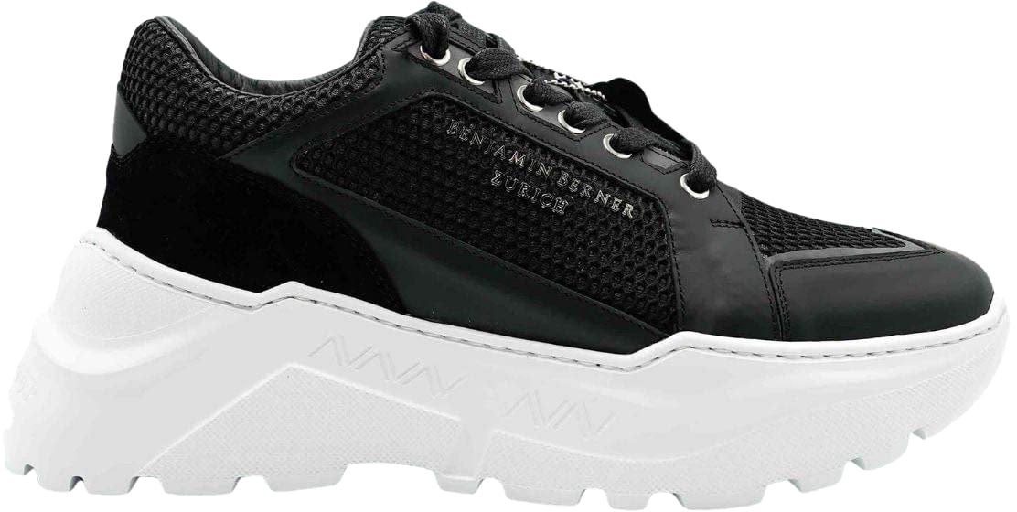 Benjamin Berner Black Matt Nappa Sneaker Zwart