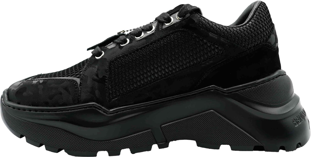 Benjamin Berner Black Reflective Camouflage Mesh Zwart