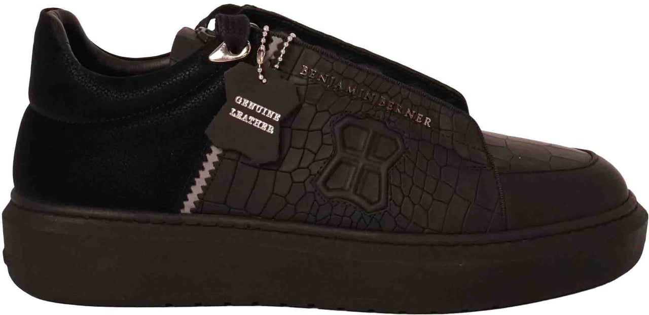 Benjamin Berner Benjamin Berner Theo Sneakers Zwart Theo Crocodile Zwart